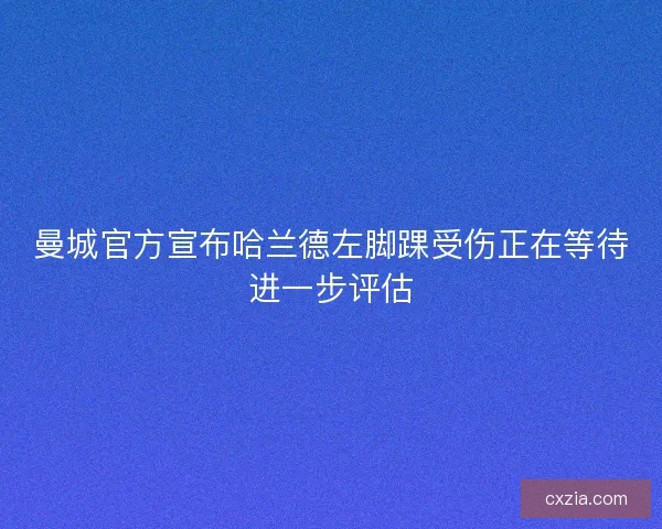 曼城官方宣布哈兰德左脚踝受伤正在等待进一步评估